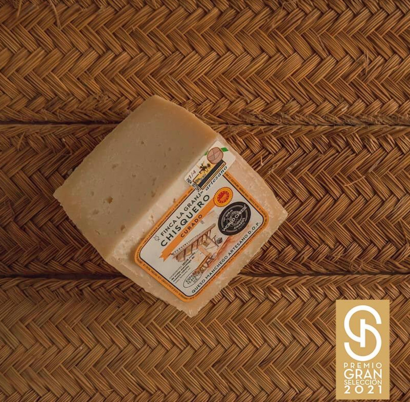 Gereifter Manchego-Schafskäse D.O.P. aus Spanien.