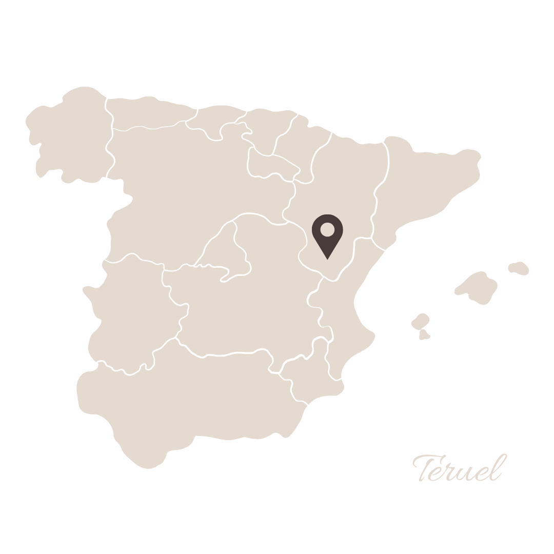 Spanische Karte mit Region "Teruel".