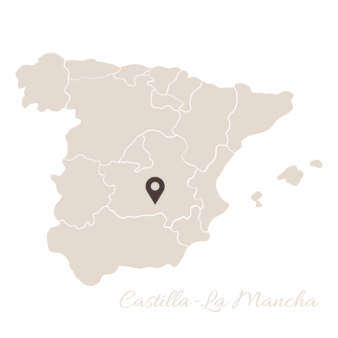 Spanische Karte mit Region "Castilla-La Mancha".